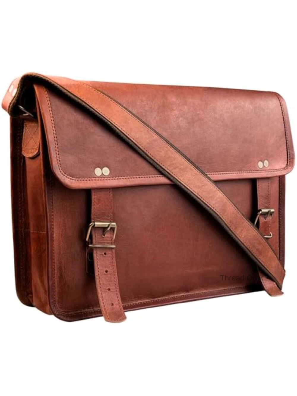 Full Grain Leather Messenger Laptop Satchel Shoulder Bag for Work Travel